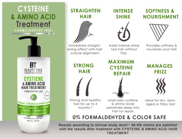 Beauty Tree Cysteine Keratin Treatment For Damage Repair Chemically treated and Straight hair 500 ml