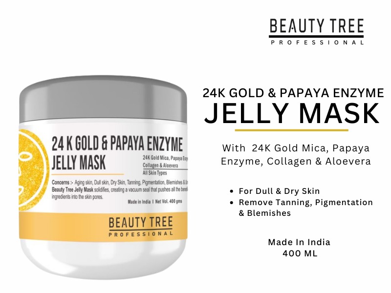Beauty Tree 24k Gold & papaya Enzyme Jelly mask for face 400 ml