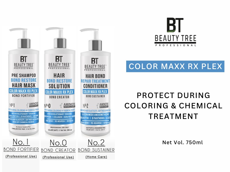 Beauty Tree Professional Color Maxx Rx Hair Bond Treatment, Sustainer & Conditioner Set 750 ml