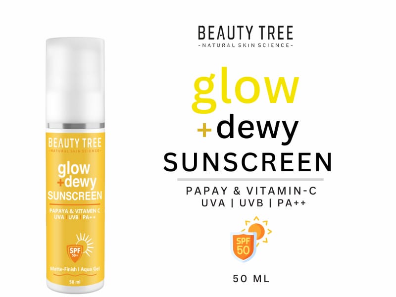 Beauty tree Glow + Dewy sunscreen Gel with SPF 50 ++++