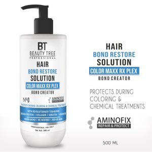 Beauty Tree Hair Bond Repair solution Color Plex treatment Mix in color to protects Damage During coloring, lightening and lifting procedure 500 ml
