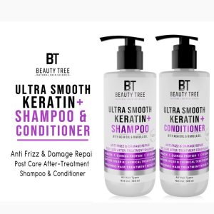 Beauty tree Ultra smooth keratin plus cream Shampoo & Conditioner 600 (300X2) ml