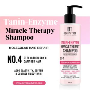 Beauty Tree Professional Tanin Enzyme Miracle Therapy Shampoo No4 With Tannin, Arginine, Liquid Keratin For Repair damaged follicles 100 ml