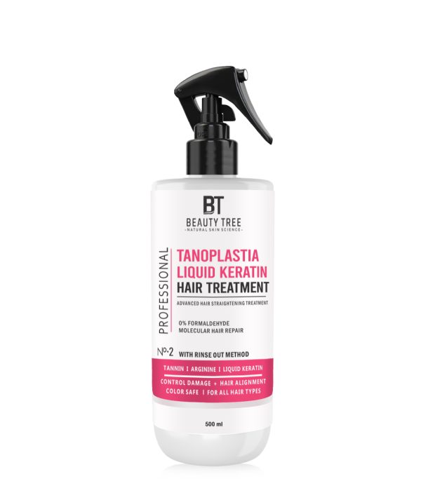 Beauty Tree Professional Tanoplastia Liquid Keratin Hair Treatment No.2 With Tanin, Arginine & Liquid Keratin For Give smoother, shinier Hair 500 ml