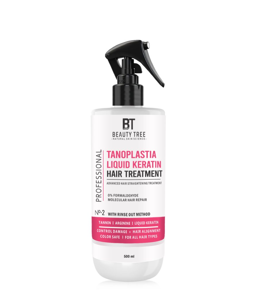 Beauty Tree Professional Tanoplastia Liquid Keratin Hair Treatment No.2 With Tanin, Arginine & Liquid Keratin For Give Smoother, Shinier Hair | For Men and Women 500 ml