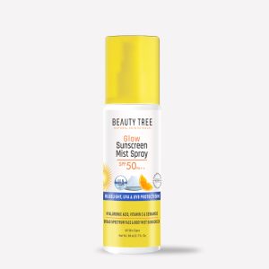 Beauty tree Glow Sunscreen Mist Spray with SPF 50 ++++ With Titanium oxide, Niacinamide & Vitamin C, shields your skin against UVA & UVB damage& Blue Light damage 80 ml